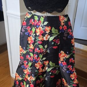 City Studio Black Floral Prom Dress